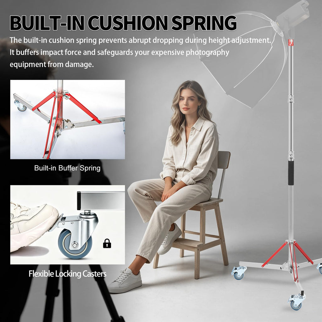 C Stand with Boom Arm, 10ft/300cm Heavy Duty Photography Light Stand