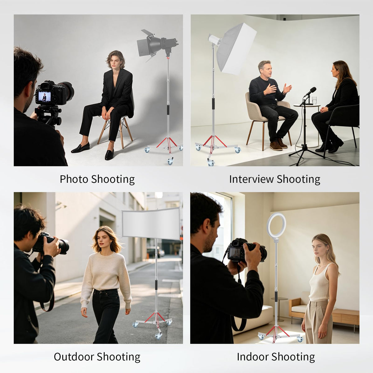 C Stand with Boom Arm, 10ft/300cm Heavy Duty Photography Light Stand
