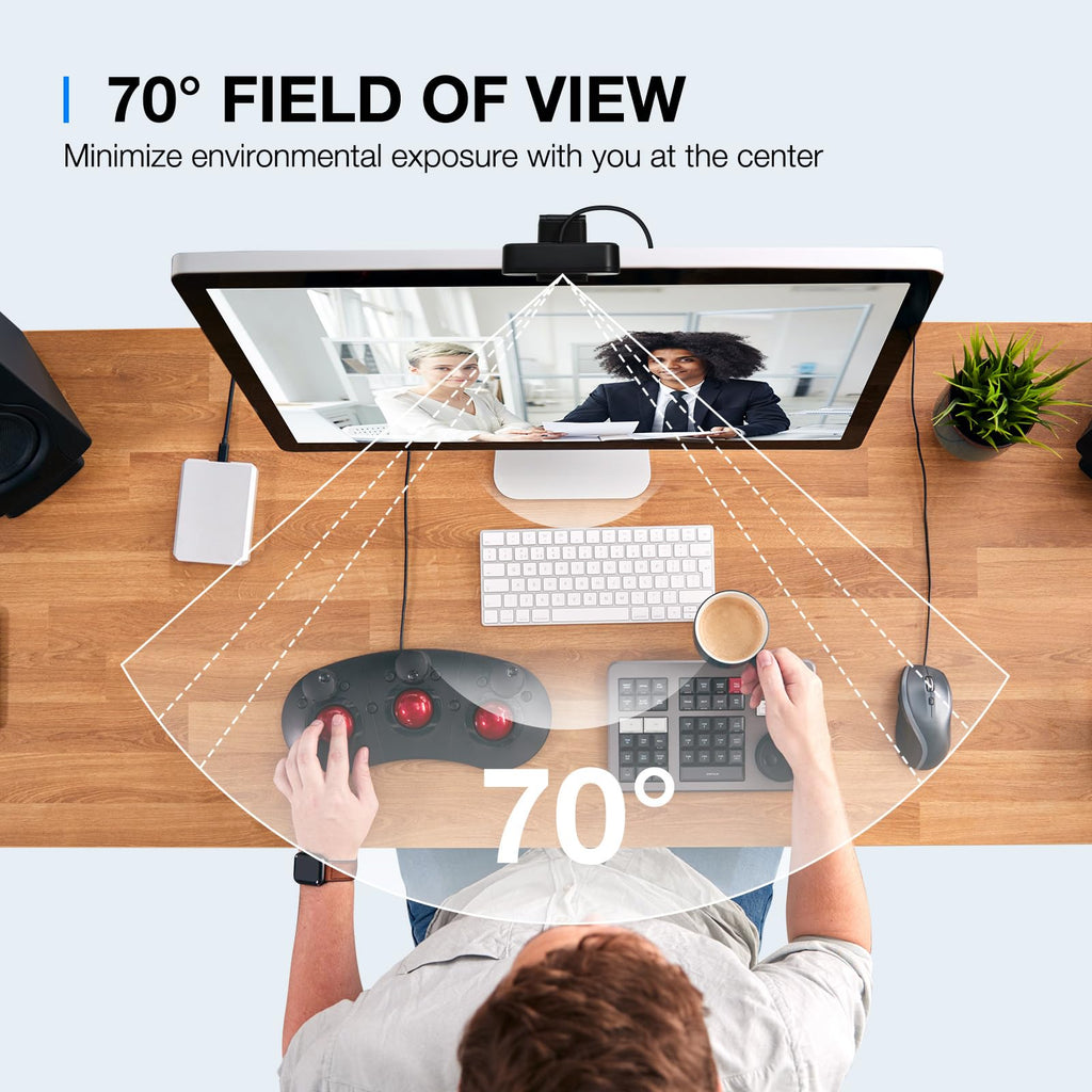 EMEET C960 Ultra 4K Webcam for Mac & PC, 1/1.5" Large Sensor, Metal Body