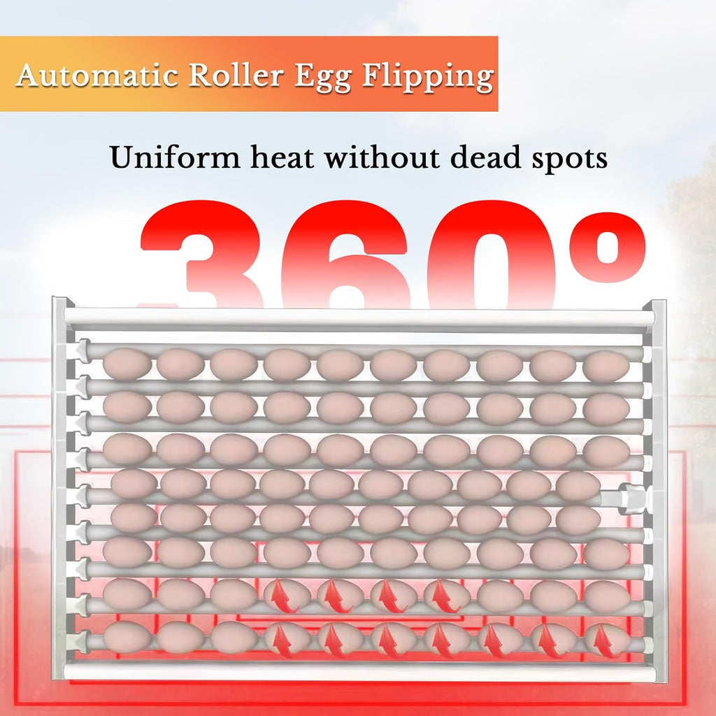 400 Eggs Incubator ï¼Automatic Incubator for Hatching Eggs, with Automatic Egg Turning and Temperature Humidity Control, Poultry Hatching Incubator for Chicken Duck Goose Quail Bird