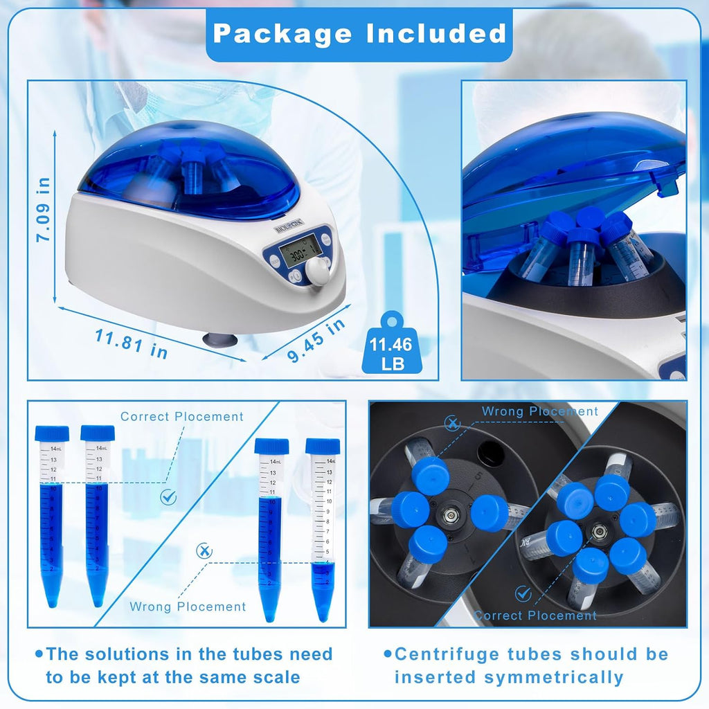 PRP Benchtop Centrifuge, 300-5000 RPM Lab Centrifuge