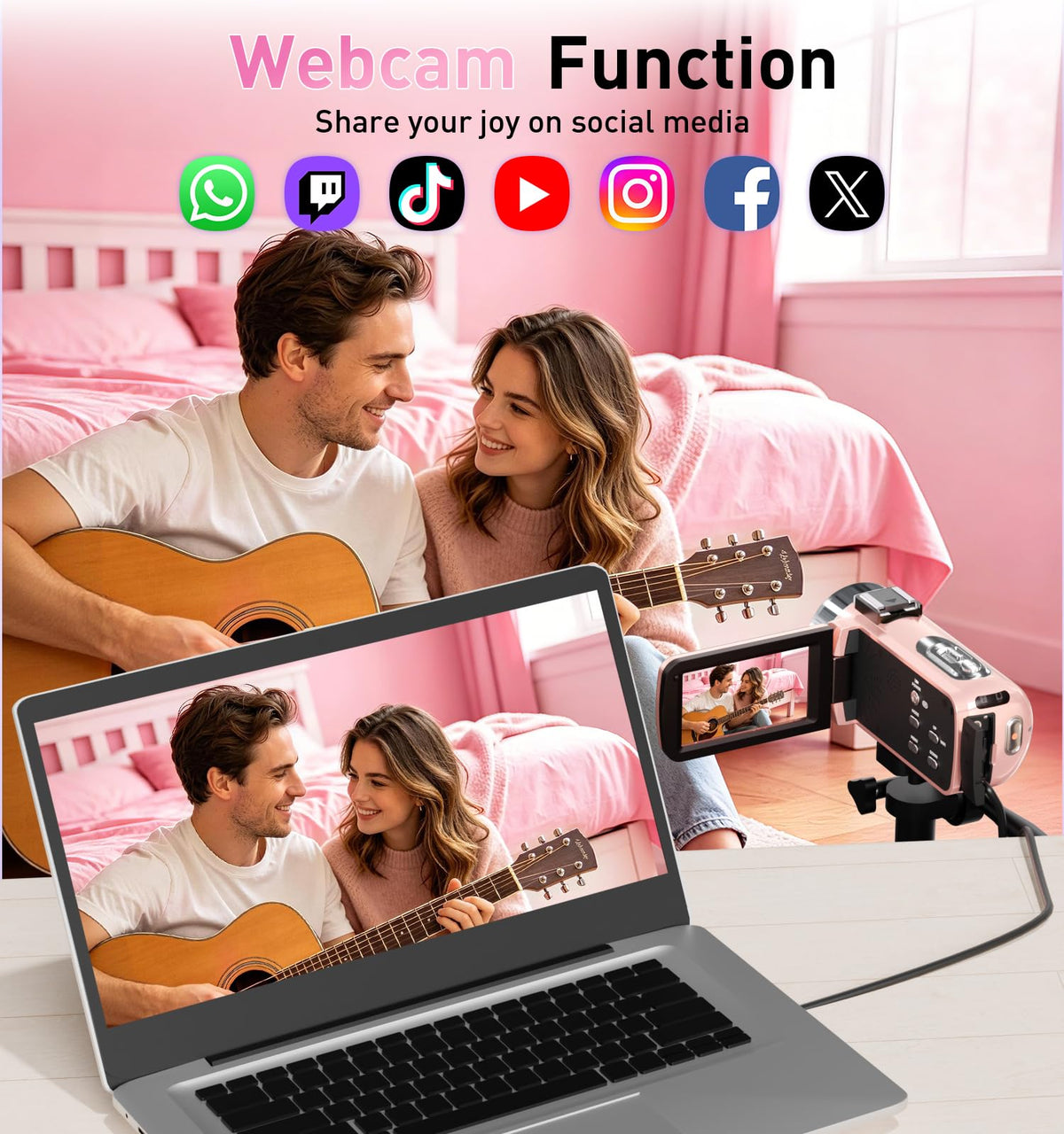 8K Video Camera Camcorder, 80MP AutoFocus WiFi Vlogging Camera for YouTube