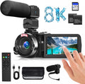 8K Video Camera 48MP UHD WiFi Vlogging Cameras for YouTube with 32GB Card
