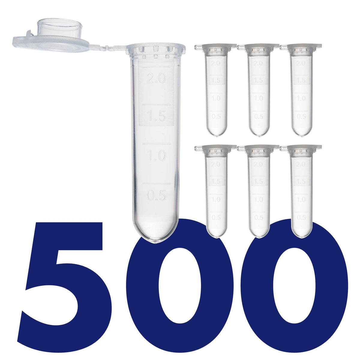 Kashi Scientific 50mL Self Standing Centrifuge Tubes with Screw Cap Lid, Lab Grade Polypropylene Plastic, Skirted, Printed Graduation, Write-on Spot [50mL Self-Standing, 500]