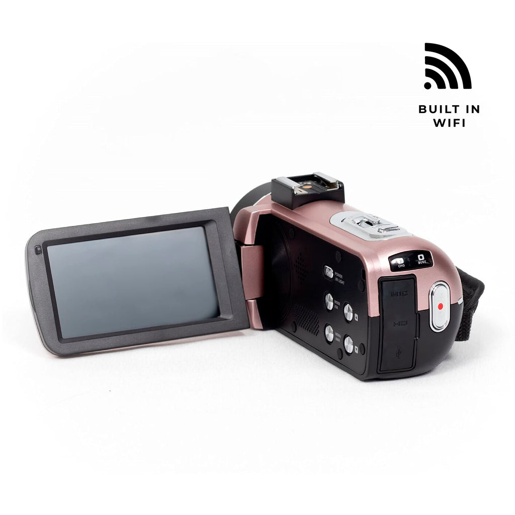 Vivitar 4K Video Camera, Wi-Fi Ultra HD Camcorder with 18x Digital Zoom, 3â IPS Touchscreen Video Recorder with Night Vision, Vlogging Camera with 3.5mm Microphone Jack, Rechargeable, SD Card Slot
