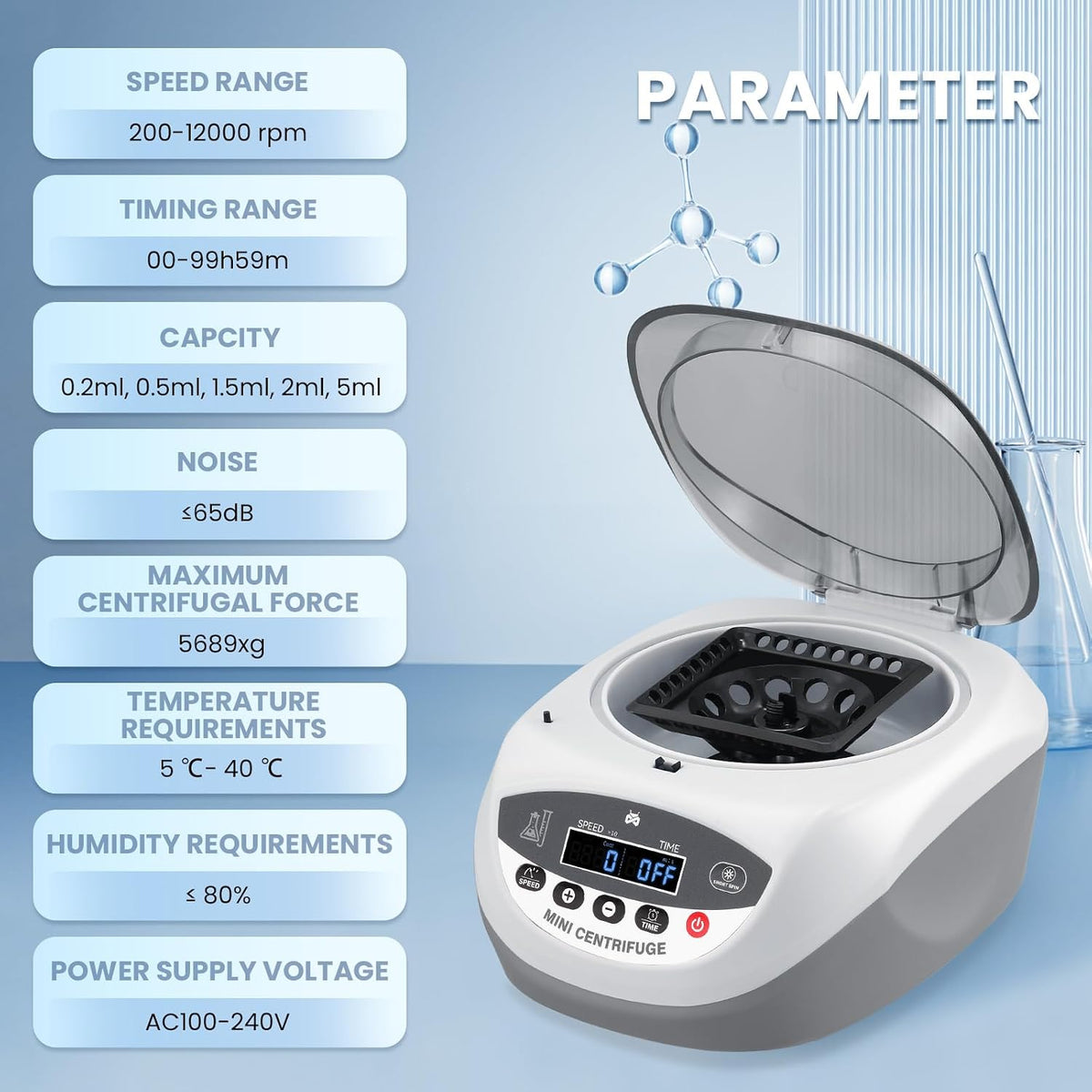 Mxmoonant Mini Centrifuge Machine, 12000RPM Lab Benchtop PCR Centrifuges
