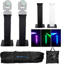 Rockville Bundle: (2) RTP32B Totem Stands+Black+White Scrims for (2) American DJ Vizi Hex Wash7 Lights (2 Items)