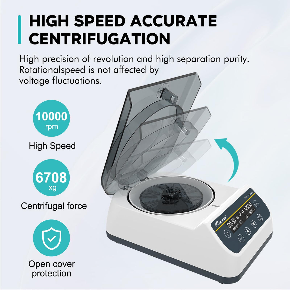 LAB FISH MC-12PRO High-Speed Centrifuge, 1000-12000RPM 9660xg
