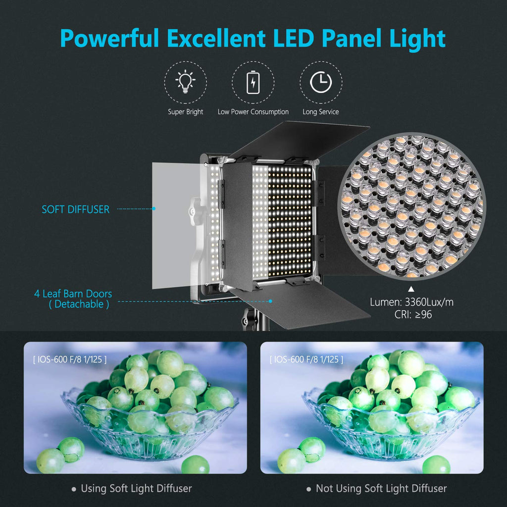 NEEWER 660 PRO RGB LED Video Light with App Control/Barn Door/U Bracket