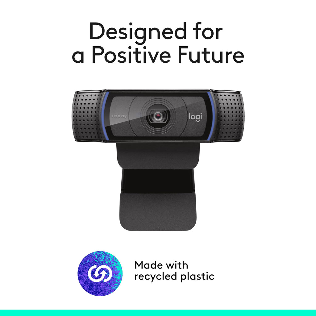 Logitech C922x HD Pro PC Webcam, Full HD 1080p/30fps or 720p/60fps Video, HD Light Correction, Works with Microsoft Teams, Google Meet, Zoom, Nintendo Switch 2âs new GameChat mode, Mac/Tablet- Black