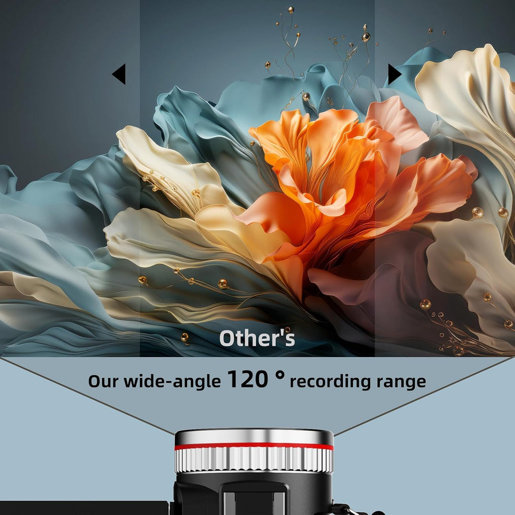 4K Wedding Camcorder, 64MP UHD Vlogging Camera with Wireless Lavalier Microphone, 120Â° Wide Angle 18X Digital Zoom, Remote, 64GB Card & 2 Batteries, for Family Wedding Memories