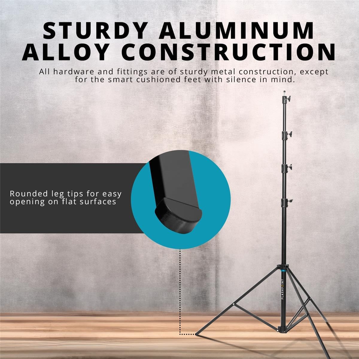 Flashpoint Pro Heavy-Duty Air-Cushioned Auto Light Stand (13')