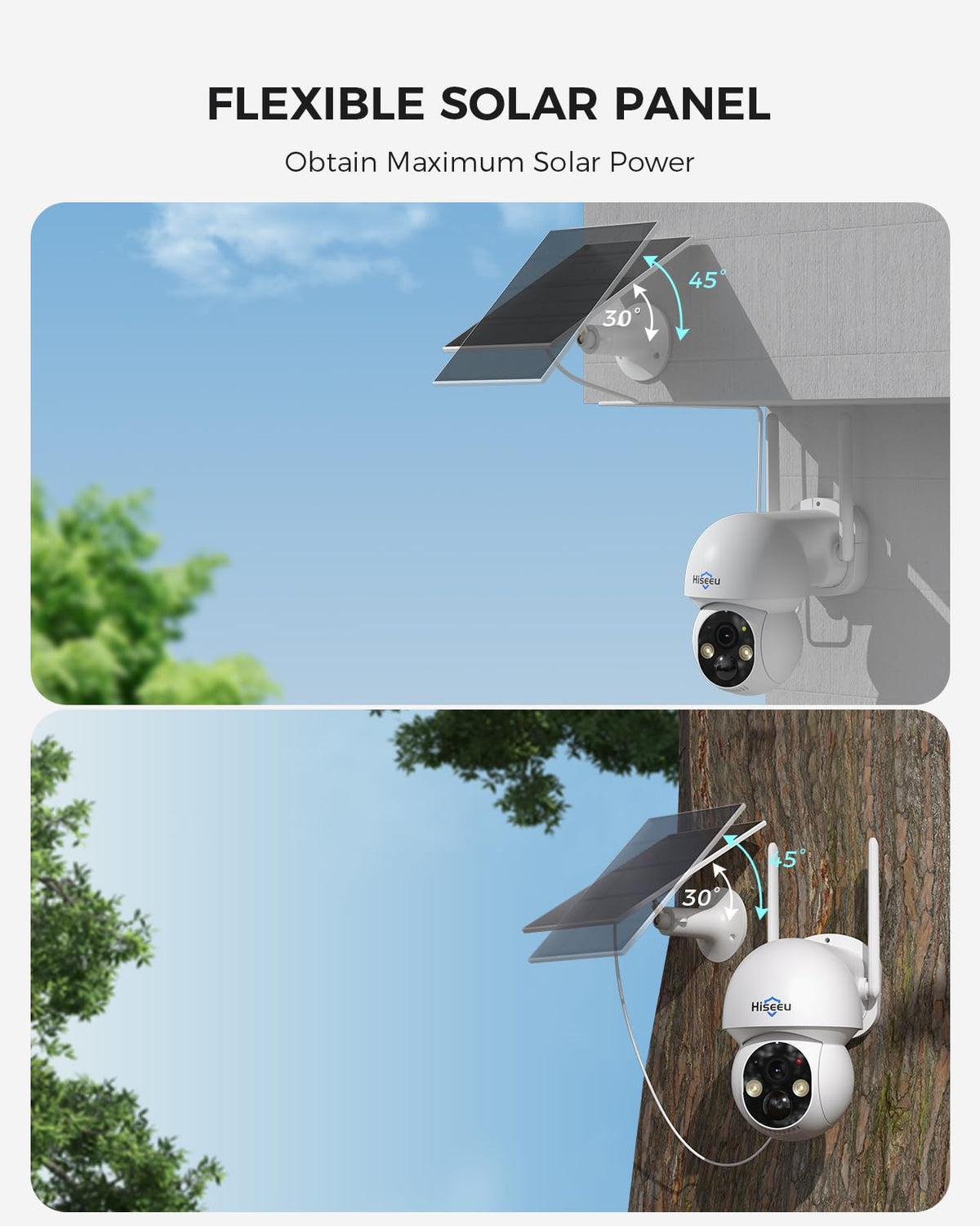 Hiseeu Solar Camera Wireless Outdoor, Home Security Camera System,500GB HDD