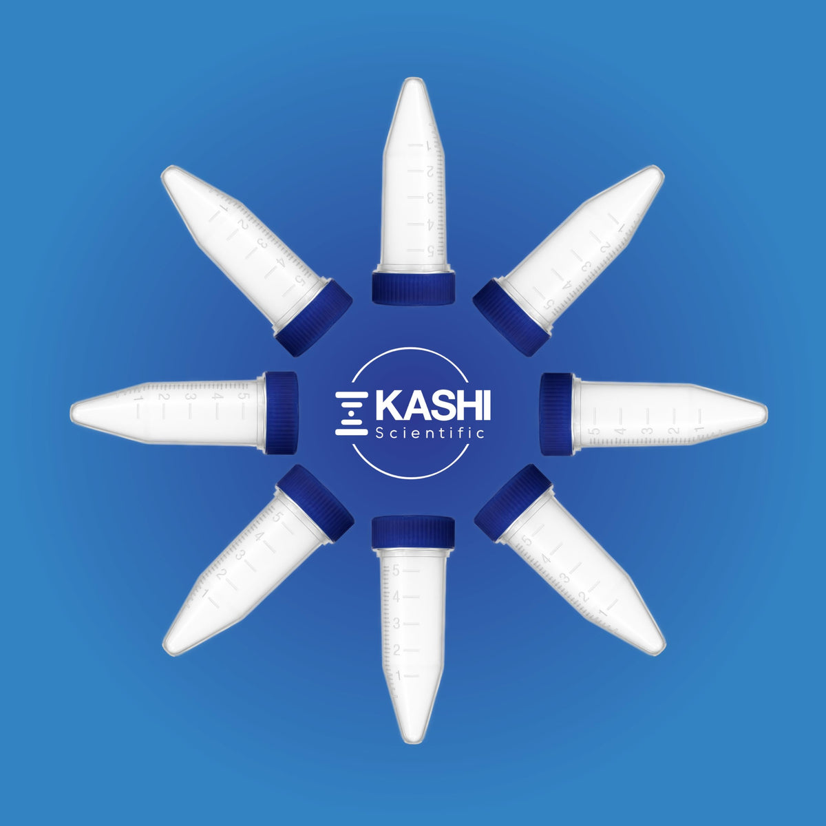 Kashi Scientific 50mL Self Standing Centrifuge Tubes with Screw Cap Lid, Lab Grade Polypropylene Plastic, Skirted, Printed Graduation, Write-on Spot [50mL Self-Standing, 500]