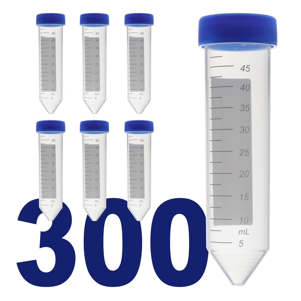 Kashi Scientific 50mL Self Standing Centrifuge Tubes with Screw Cap Lid, Lab Grade Polypropylene Plastic, Skirted, Printed Graduation, Write-on Spot [50mL Self-Standing, 500]