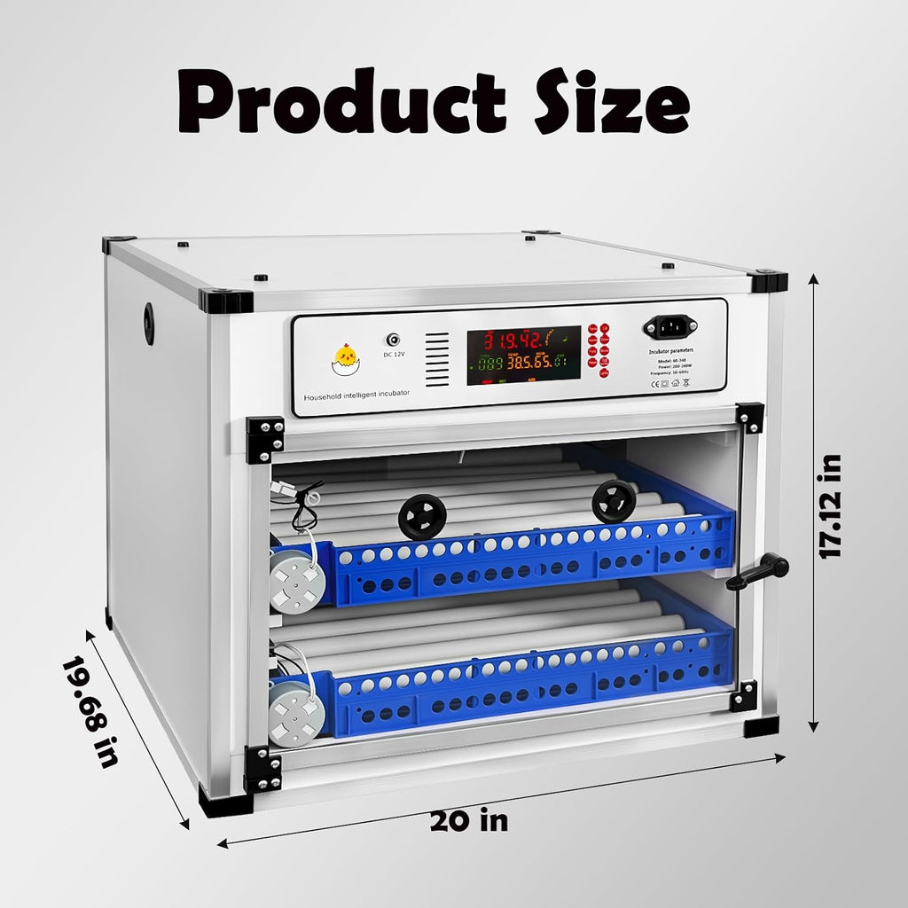 Eggs Incubator ï¼136 Eggs Automatic Incubator for Hatching Eggs, with Automatic Egg Turning and Temperature Humidity Control, Poultry Hatching Incubator for Chicken Quail Bird Duck Goose