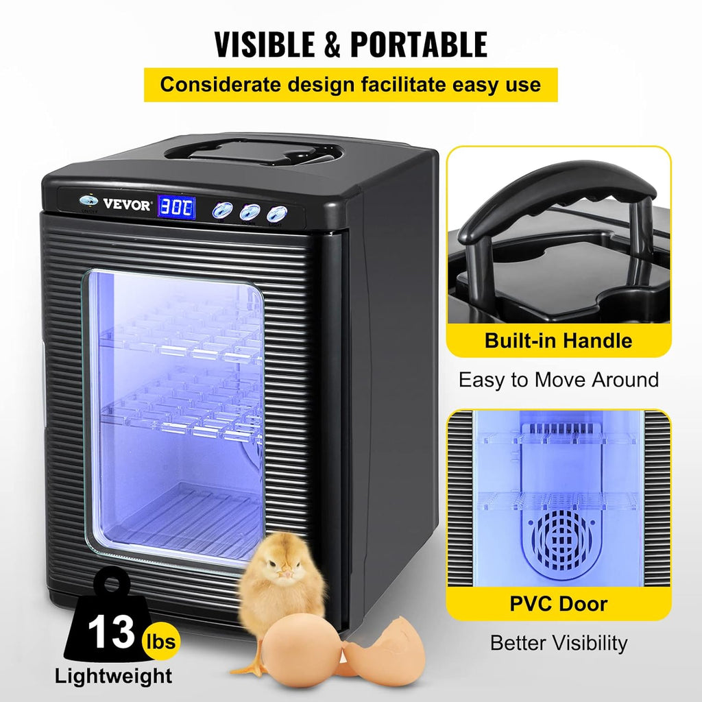 Happybuy Black Reptile Incubator 25L Digital Incubator for Small Reptiles with Cooling and Heating 5-42C