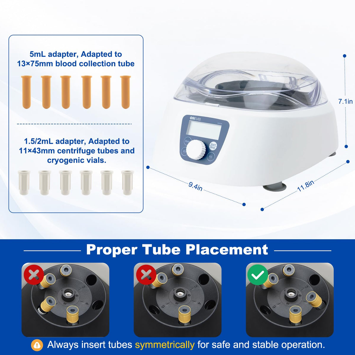 ONiLAB PRP Centrifuge, 300-5000RPM, 2600Ãg LCD Lab Centrifuge