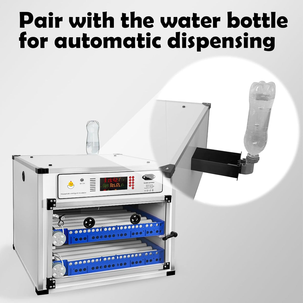 Eggs Incubator ï¼136 Eggs Automatic Incubator for Hatching Eggs, with Automatic Egg Turning and Temperature Humidity Control, Poultry Hatching Incubator for Chicken Quail Bird Duck Goose