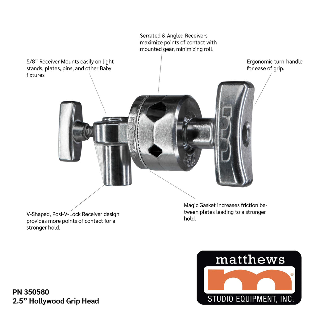 Matthews 20â C+ Stand with Turtle Base, Grip Head & Arm â Professional Studio Grade Heavy-Duty Steel Light Stand with Detachable Base, 22 lb Load Capacity, Orange Feet, 57.5â Max Height (Chrome)