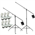 BRITEK [Set of 2] 11.3ft/3.44m Heavy Duty Boom Light Stand w/Steel Caster Rubber Wheels â 11.3â (Black), â Boom to Stand Pivot Riser w/Counterweight Bag for Studio Outdoor Photography Portrait Video