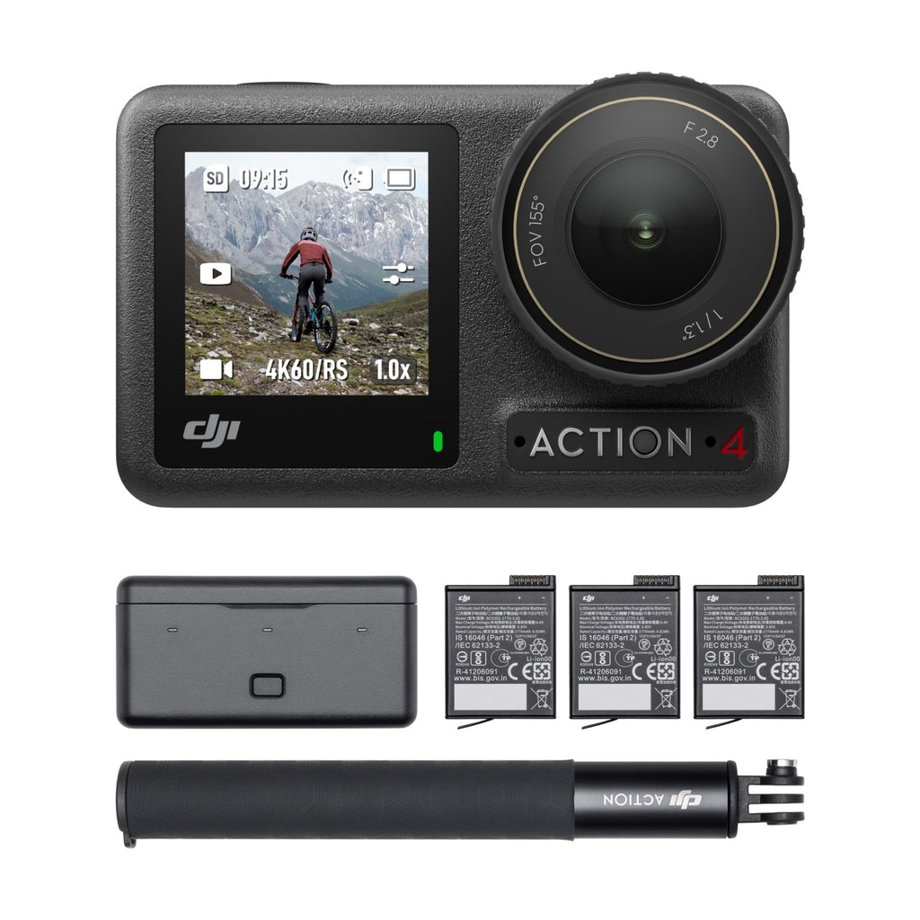 DJI Osmo Action 4 Essential Combo, Waterproof Action Camera Vlogging Camera