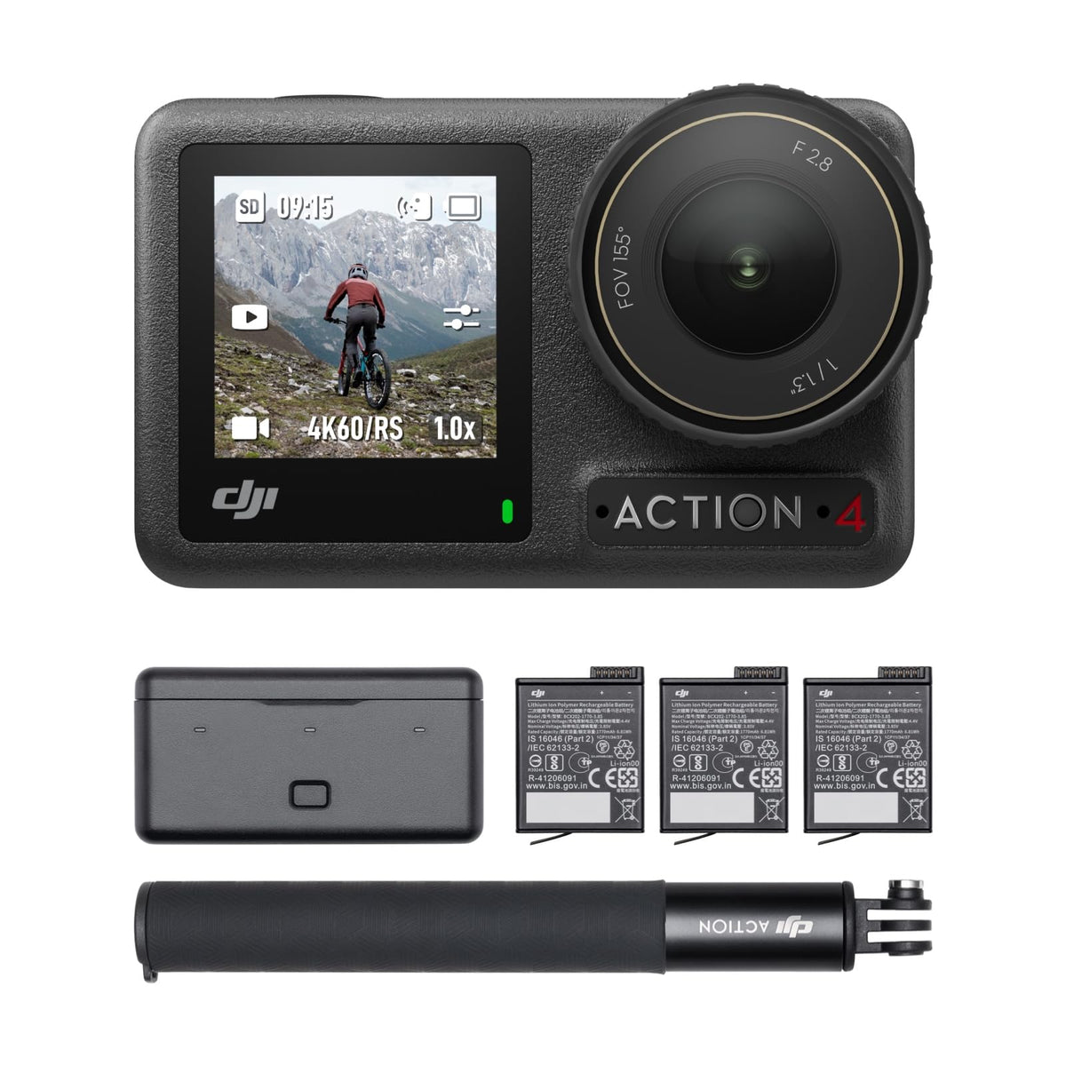 DJI Osmo Action 4 Essential Combo, Waterproof Action Camera Vlogging Camera