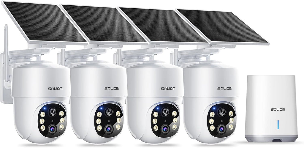 SOLIOM 5MP Security Cameras Wireless Outdoor, No Subscription, 4-Cam Kit