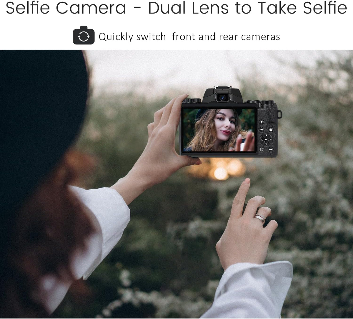 4K Digital Camera, 64MP WiFi Cameras for Photography with 4" Touchscreen