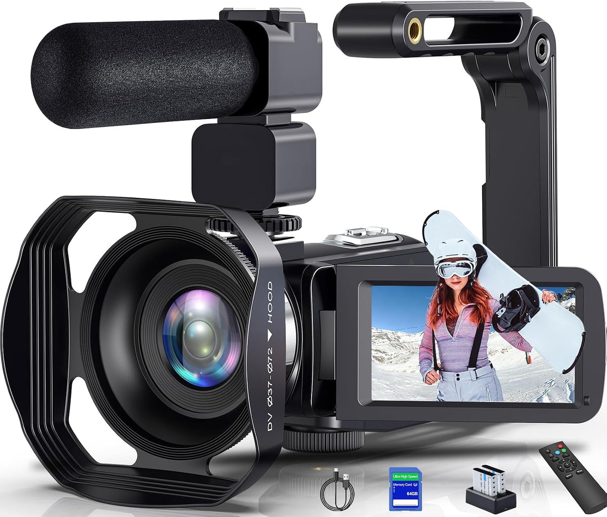 8K Video Camera 64MP WiFi Camcorder 18X Zoom IR Night Vision Camcorders