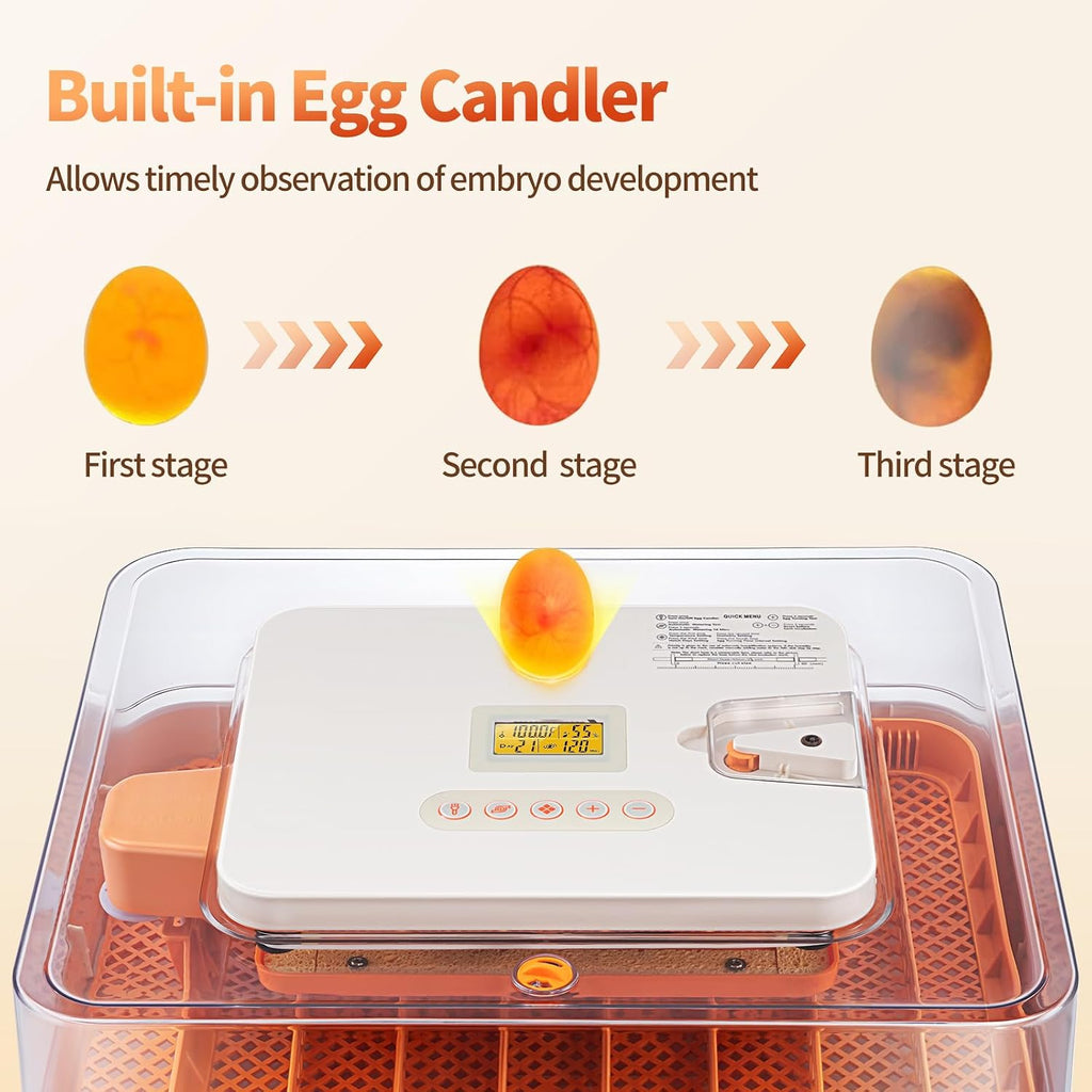 SmarketBuy 56 Egg Incubators for Hatching Eggs, Automatic Egg Turning and Humidity Temperature Control, Egg Candler, 360Â° Viewing Incubator for Hatching Chicken, Ducks, Goose, Quail