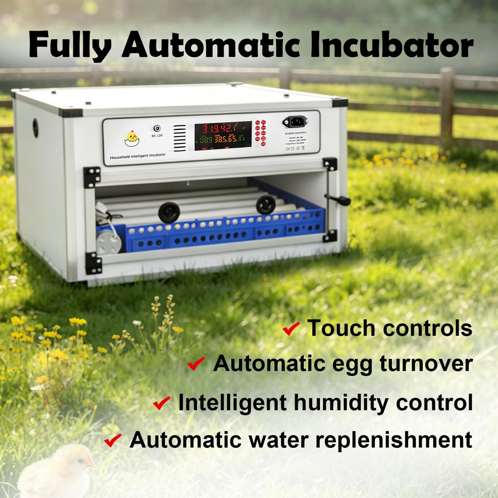 Eggs Incubator ï¼136 Eggs Automatic Incubator for Hatching Eggs, with Automatic Egg Turning and Temperature Humidity Control, Poultry Hatching Incubator for Chicken Quail Bird Duck Goose