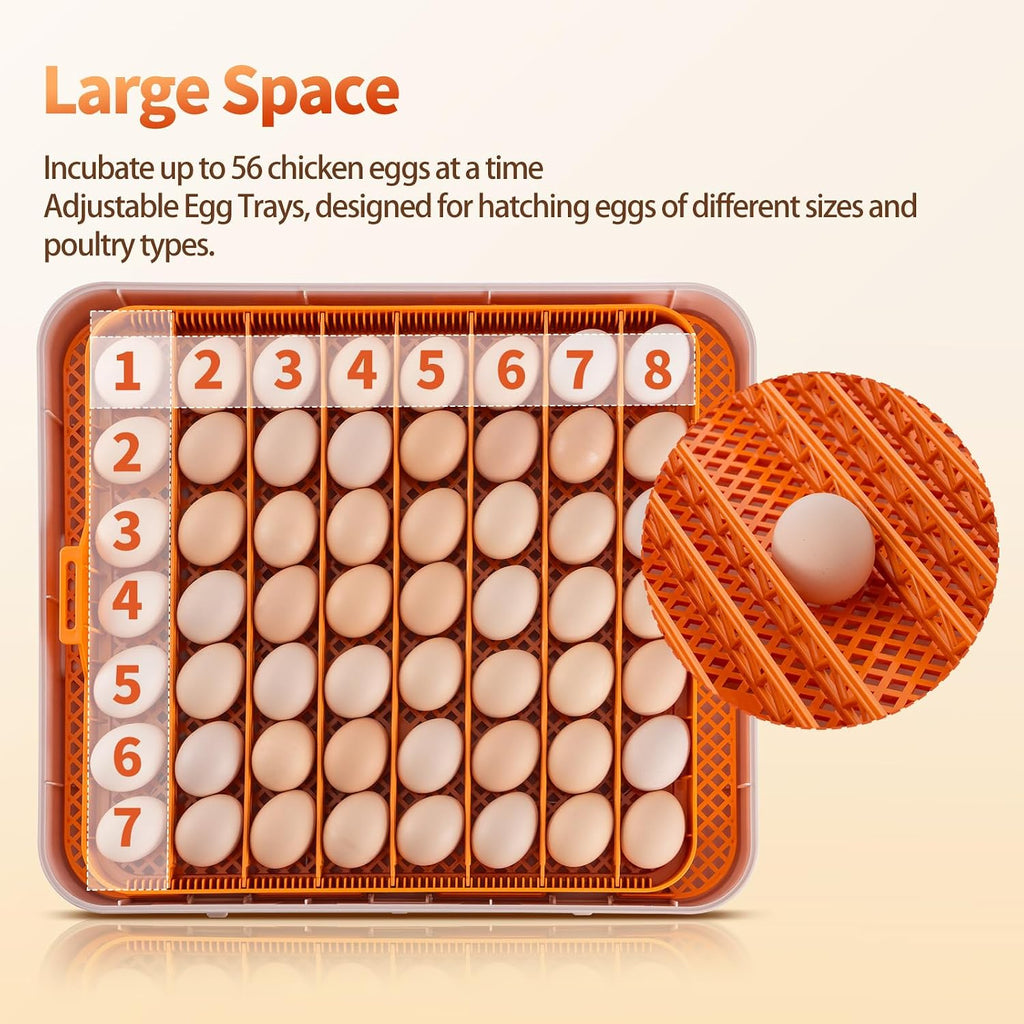 SmarketBuy 56 Egg Incubators for Hatching Eggs, Automatic Egg Turning and Humidity Temperature Control, Egg Candler, 360Â° Viewing Incubator for Hatching Chicken, Ducks, Goose, Quail