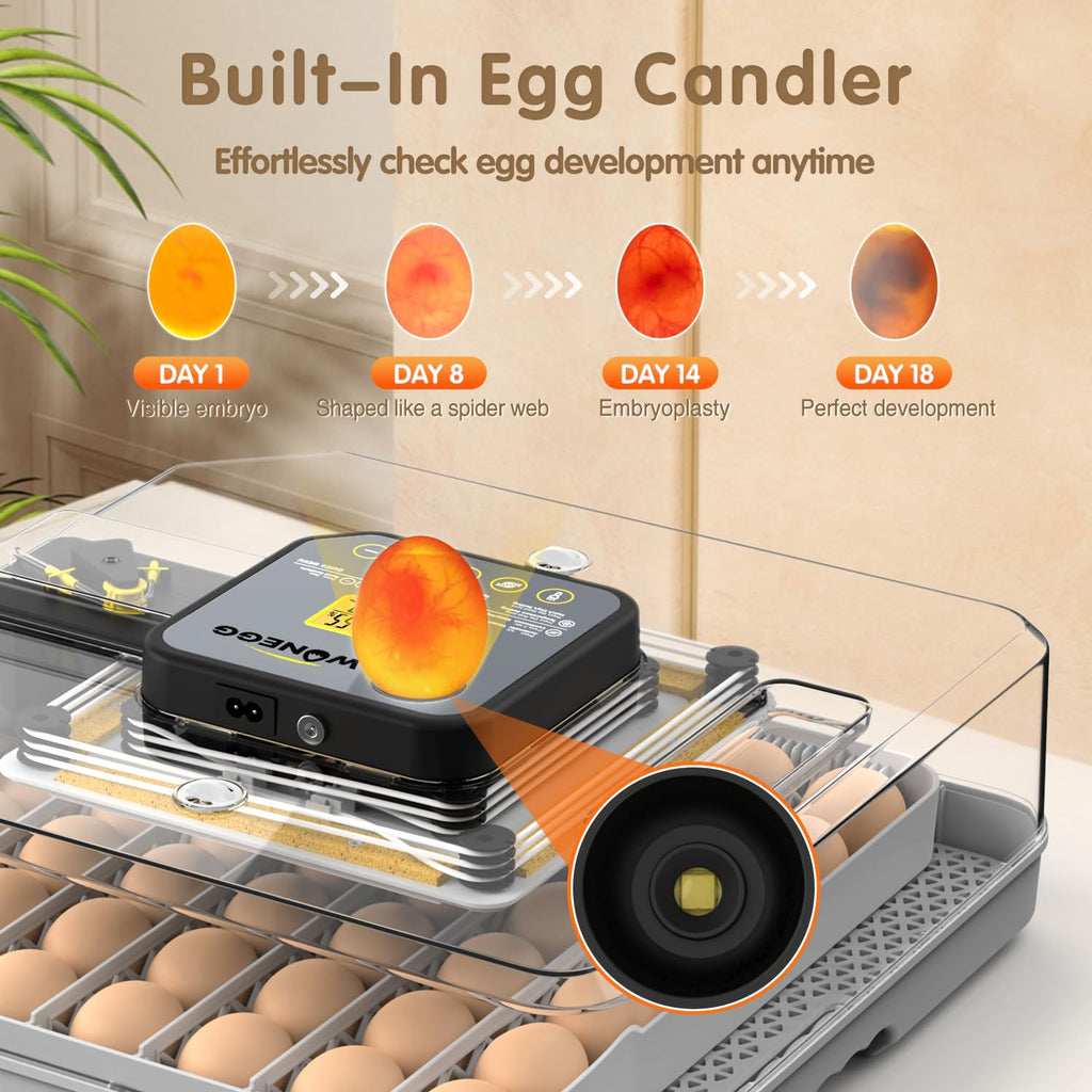 Egg Incubator Incubators for Hatching Eggs 48 Eggs for Lab Home Farm with Automatic Egg Turning for Chicken, Ducks, Goose, Quail
