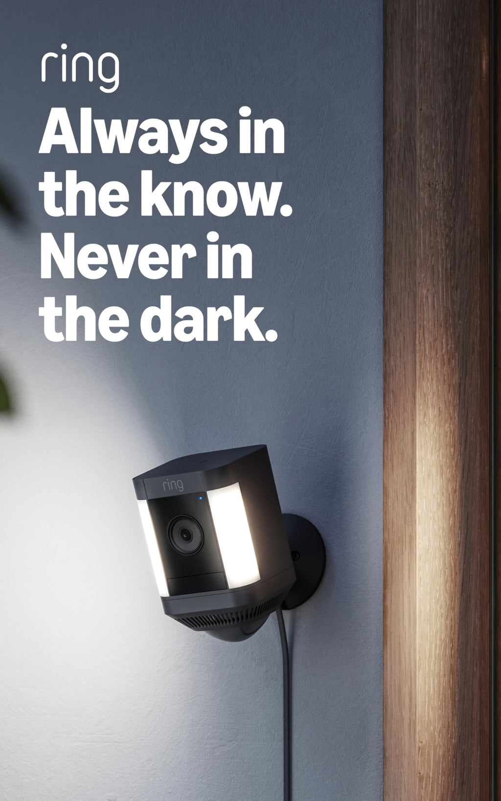 Ring Spotlight Cam Plus, Battery, Home or Business Security with HD video, Two-Way Talk, Color Night Vision, and Security Siren, Black