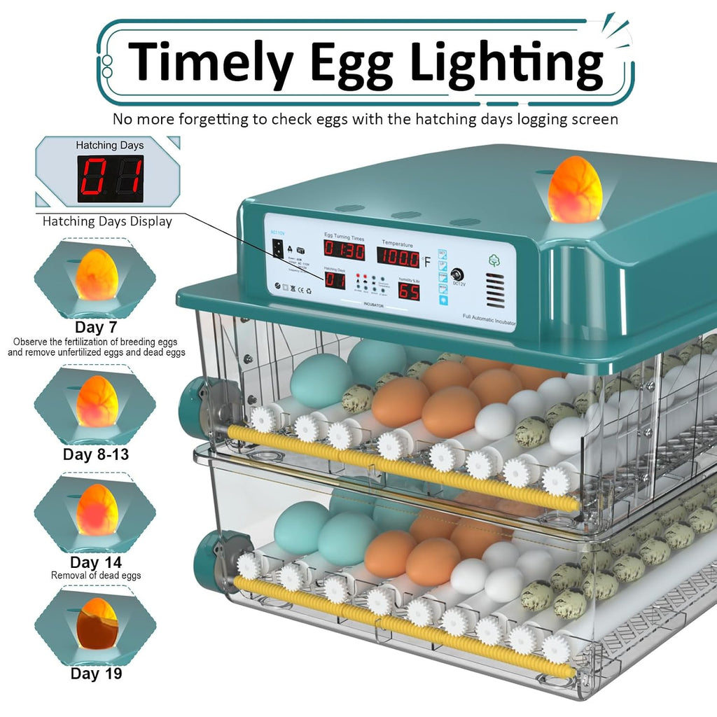 Egg Incubator for Hatching 120 Eggs with 5 Auto Incubation Models