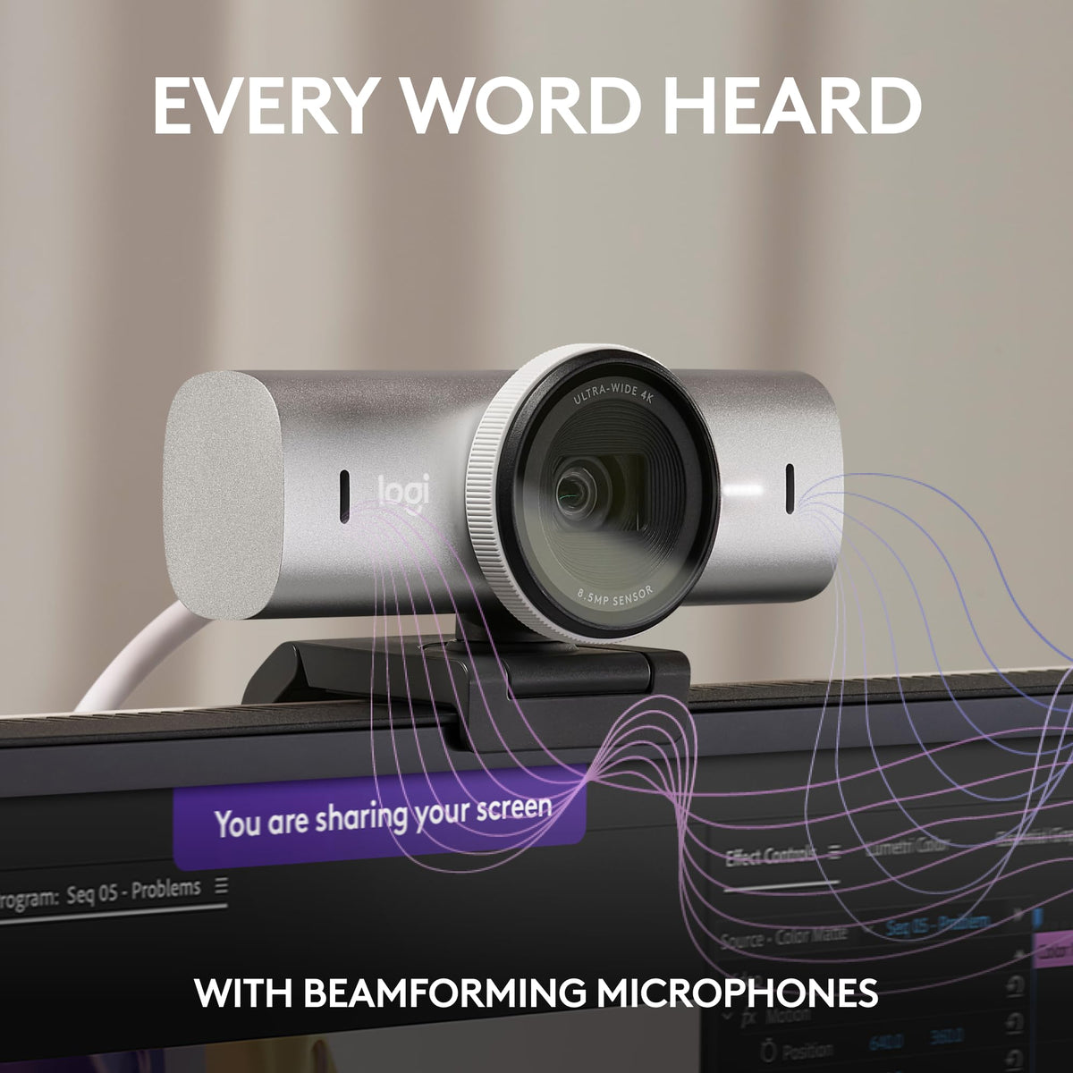Logitech MX Brio Ultra HD 4K Webcam Collaboration and Streaming - Graphite