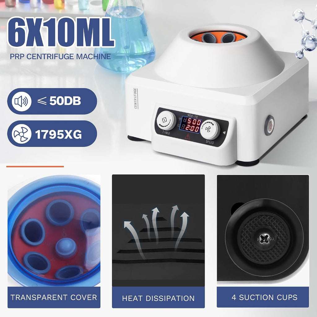 Cekegon 6x10ml Centrifuge, 4000rpm PRP Centrifuge Machine 1795xg 1-99min