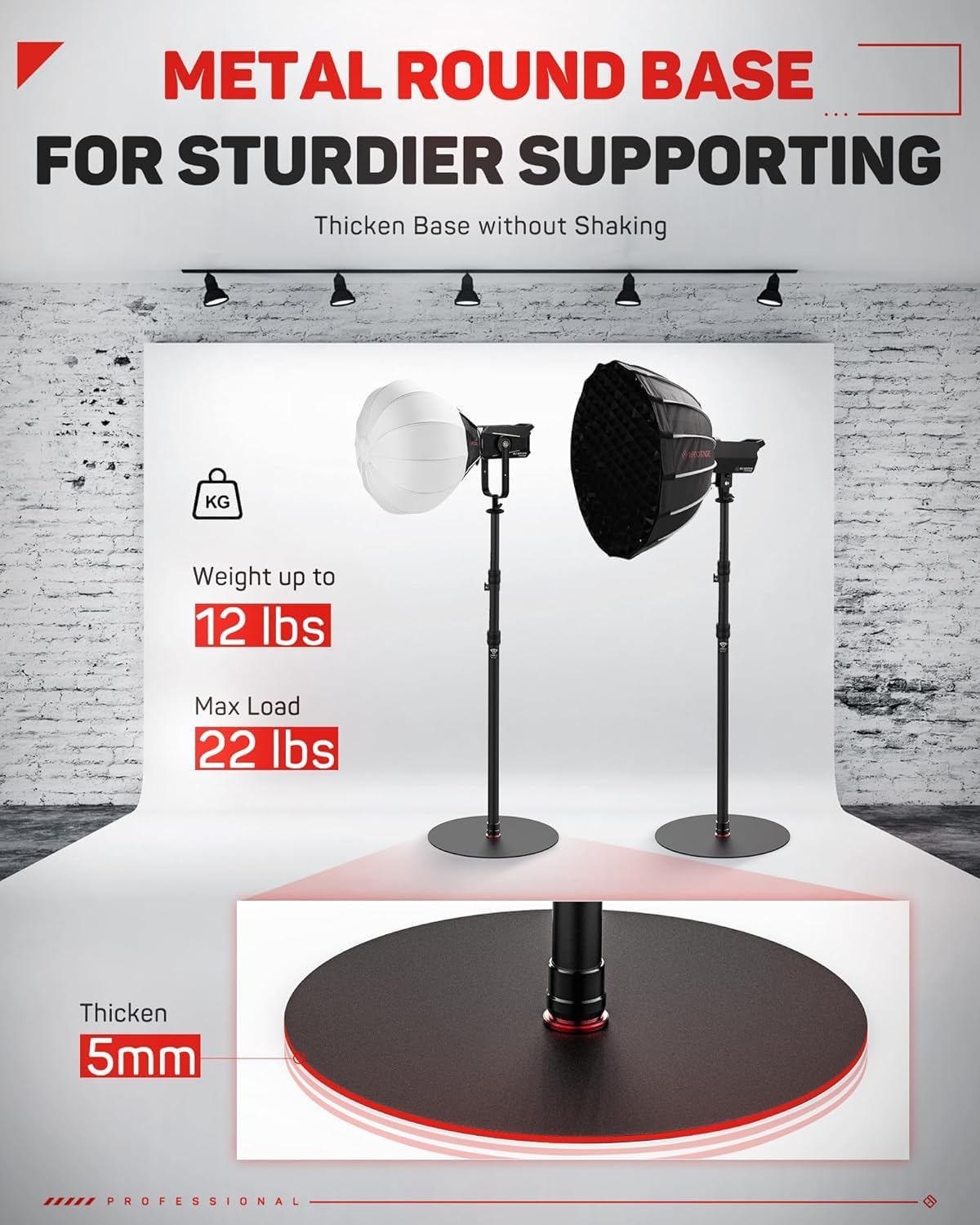 IFOOTAGE RB-A400 Round Base Light Stand Monopod 79" 2 Pack