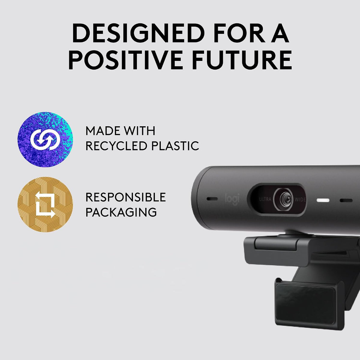Logitech Brio 501 Full HD Webcam Auto Light Correction Show Mode - Black
