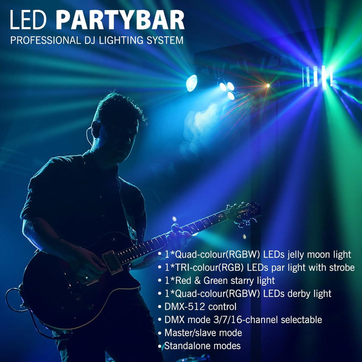 Telbum DJ Lights Package with Stand and 1500W Fog Machine, Make a DJ Show