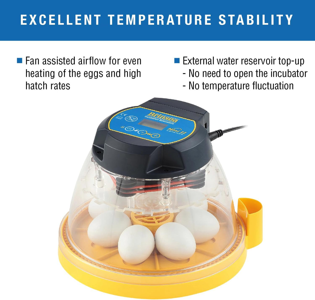 Brinsea Mini II Advance Incubator with Automatic Turner for Hatching 7 Eggs