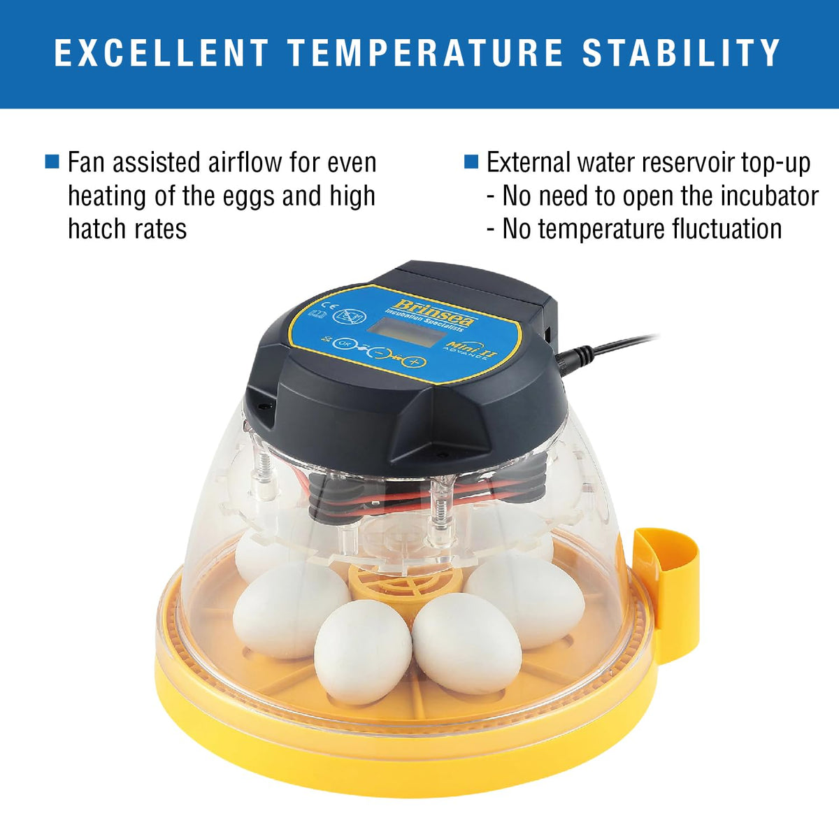 Brinsea Mini II Advance Incubator with Automatic Turner for Hatching 7 Eggs