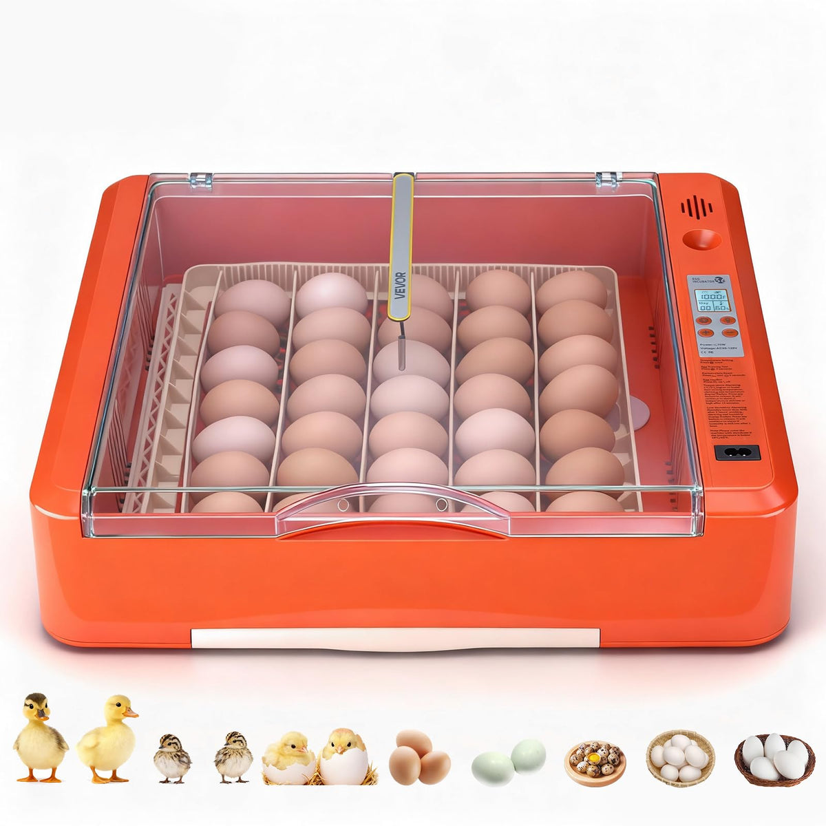 VEVOR 400 Egg Incubator, Poultry Incubator Cabinet with Automatic Eggs Turning, Temperature & Humidity Control, Heating & Cooling Egg Hatcher, Commercial Incubators for Hatching Chicks Ducks Goose