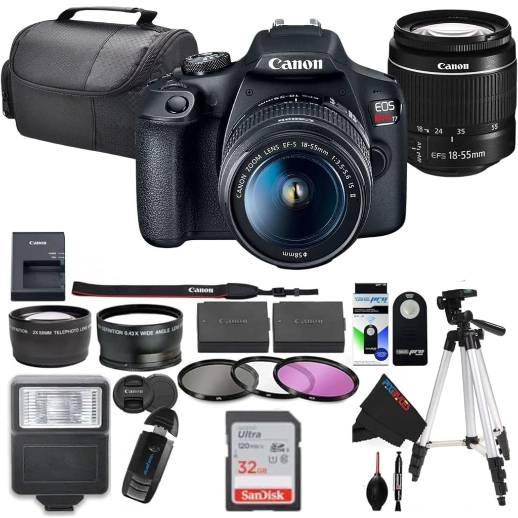 Canon EOS Rebel T7 DSLR Camera with 18-55mm Lens (Black) (Renewed)