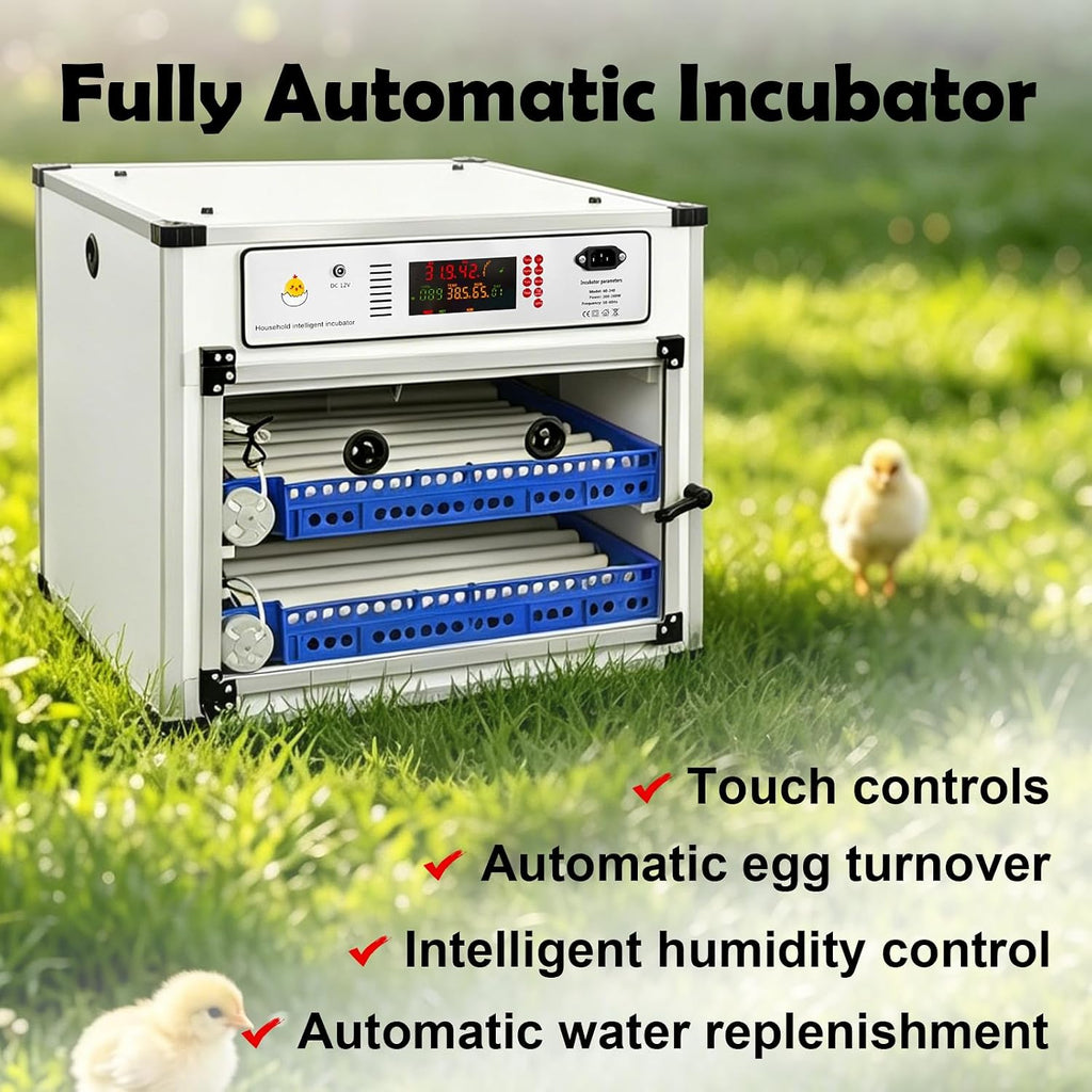 Eggs Incubator ï¼136 Eggs Automatic Incubator for Hatching Eggs, with Automatic Egg Turning and Temperature Humidity Control, Poultry Hatching Incubator for Chicken Quail Bird Duck Goose