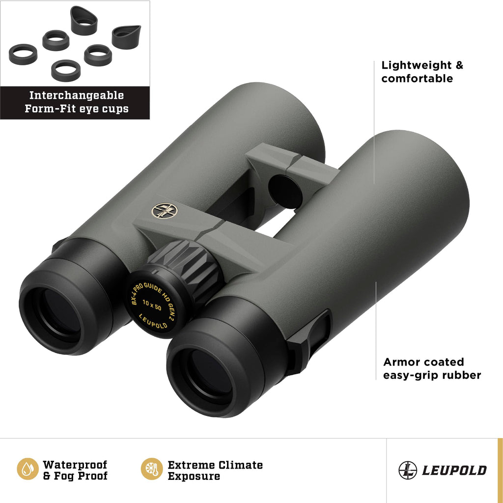 Leupold BX-4 Pro Guide HD Binoculars, 10x42mm Gen 2 (184761)