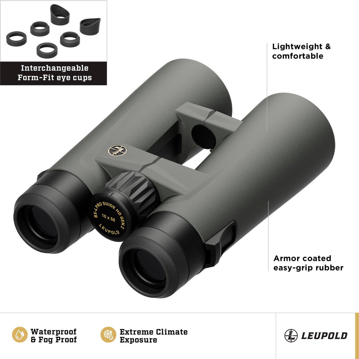 Leupold BX-4 Pro Guide HD Binoculars, 10x42mm Gen 2 (184761)