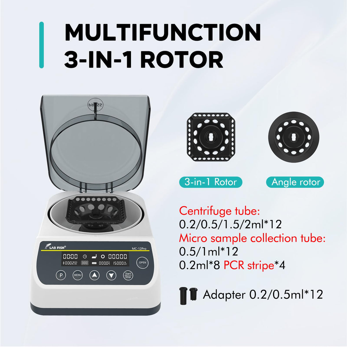 LAB FISH MC-12PRO High-Speed Centrifuge, 1000-12000RPM 9660xg