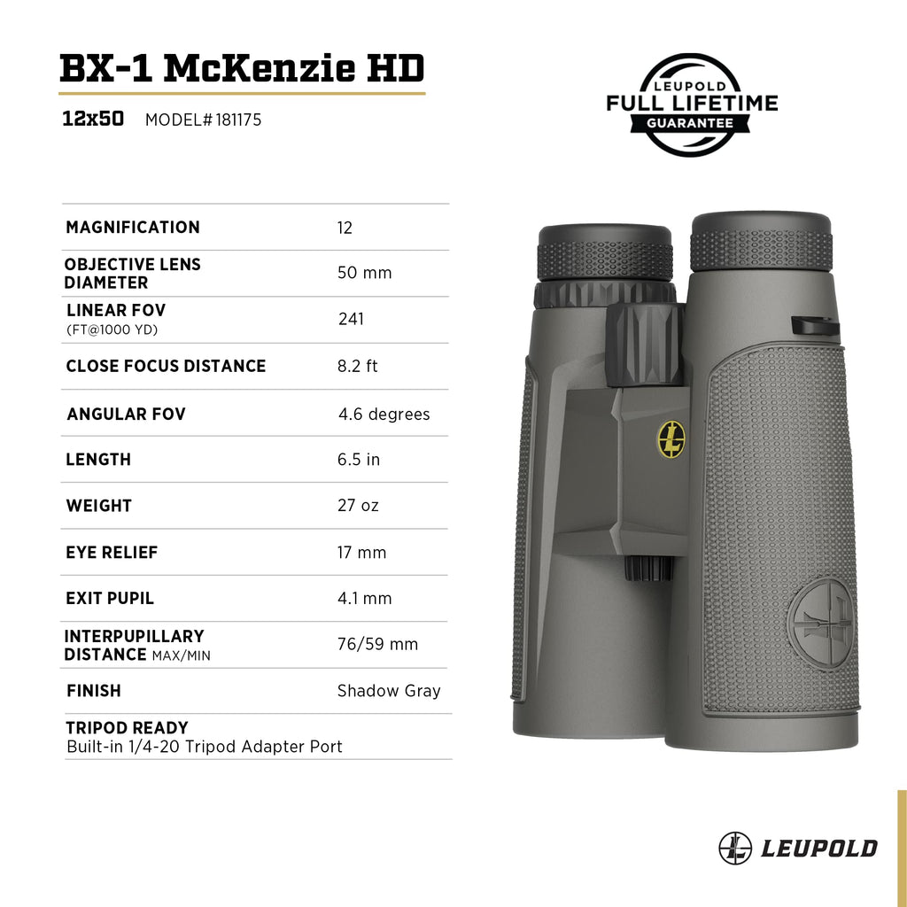 Leupold BX-1 McKenzie HD Binoculars, 10x42mm (181173)